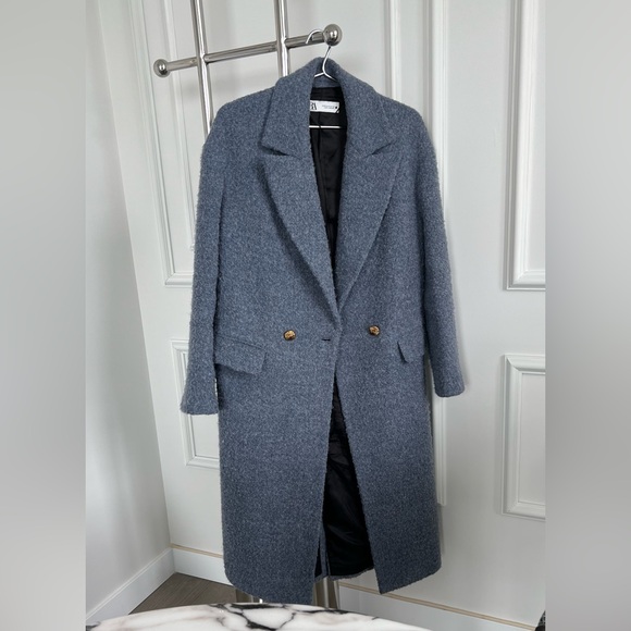 BNWOT Zara TEXTURED WEAVE COAT XS - Picture 1 of 6